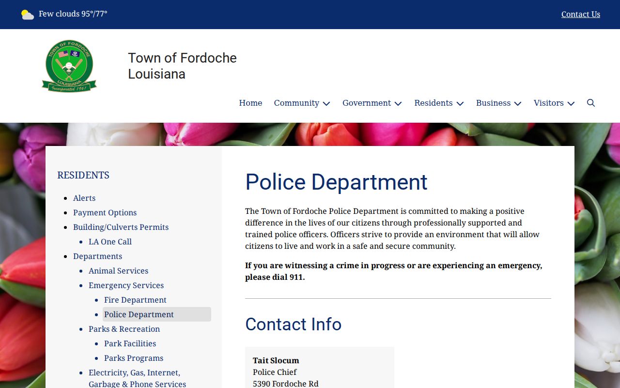 Fordoche criminal history police department records source